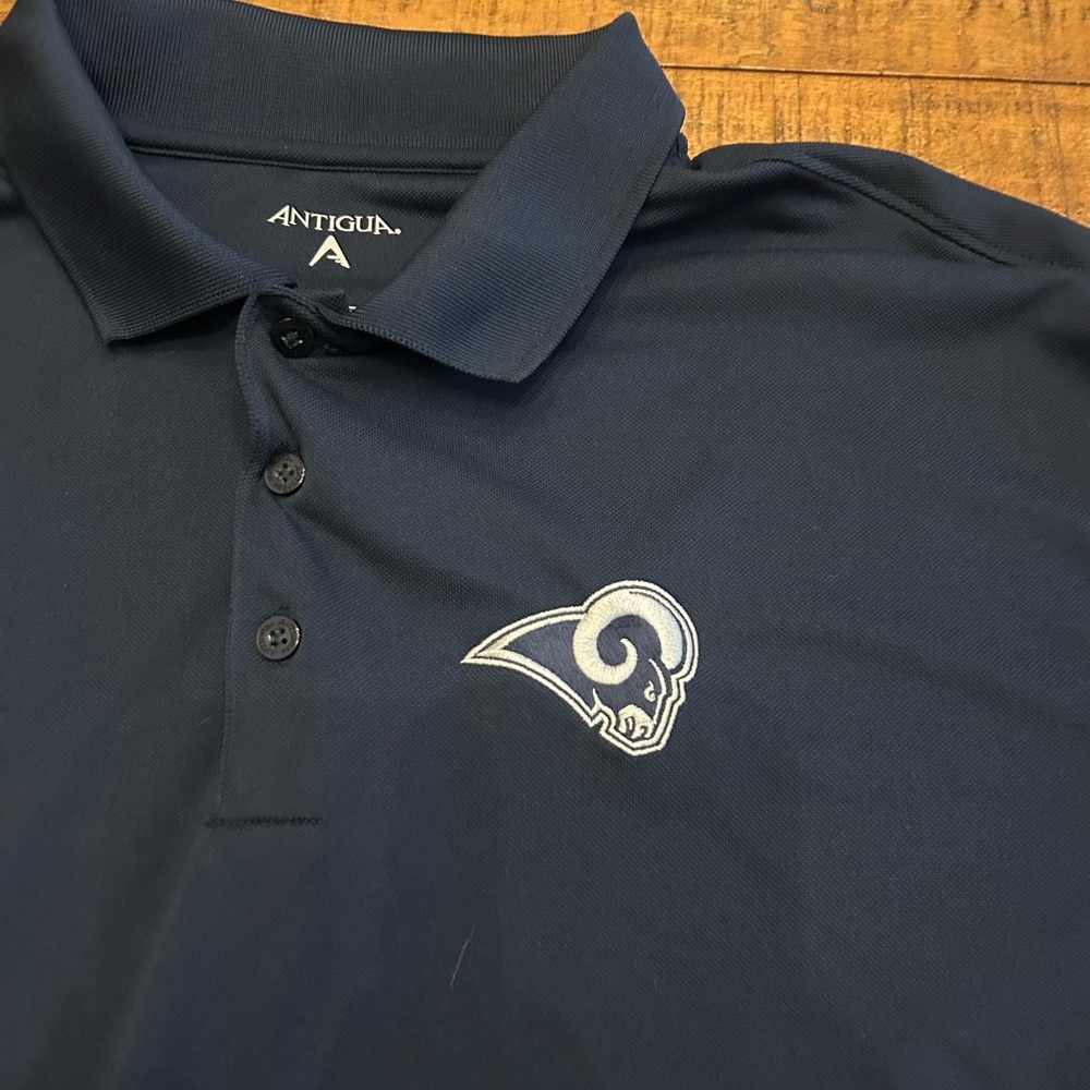 Antigua NFL Los Angeles Rams Pique Xtra Lite Navy Team Logo Licensed